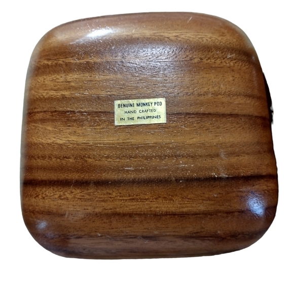 GENUINE Vintage Monkey Pod Bowls Set of 2 - Picture 2 of 6